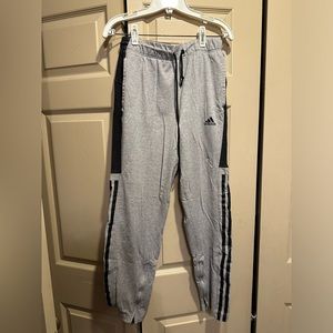 Adidas Grey and Black Soccer Joggers